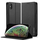 For iPhone XS Max LC.IMEEKE L1 Series Frosted Fine Texture PU Phone Case(Black) - 1