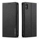 For iPhone XS Max LC.IMEEKE L1 Series Frosted Fine Texture PU Phone Case(Black) - 2