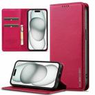 For iPhone 14 / 13 LC.IMEEKE L1 Series Frosted Fine Texture PU Phone Case(Red) - 1