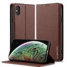 For iPhone X / XS LC.IMEEKE L1 Series Frosted Fine Texture PU Phone Case(Brown) - 1