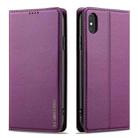 For iPhone X / XS LC.IMEEKE L1 Series Frosted Fine Texture PU Phone Case(Purple) - 2