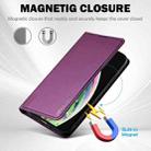 For iPhone X / XS LC.IMEEKE L1 Series Frosted Fine Texture PU Phone Case(Purple) - 3