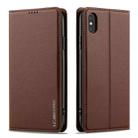 For iPhone XR LC.IMEEKE L1 Series Frosted Fine Texture PU Phone Case(Brown) - 2