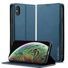 For iPhone XR LC.IMEEKE L1 Series Frosted Fine Texture PU Phone Case(Blue) - 1