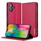 For iPhone 16 Plus LC.IMEEKE L1 Series Frosted Fine Texture PU Phone Case(Red) - 1