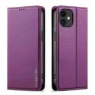 For iPhone 11 LC.IMEEKE L1 Series Frosted Fine Texture PU Phone Case(Purple) - 2
