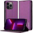 For iPhone 11 Pro LC.IMEEKE L1 Series Frosted Fine Texture PU Phone Case(Purple) - 1