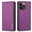 For iPhone 11 Pro LC.IMEEKE L1 Series Frosted Fine Texture PU Phone Case(Purple) - 2