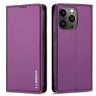 For iPhone 11 Pro Max LC.IMEEKE L1 Series Frosted Fine Texture PU Phone Case(Purple) - 2