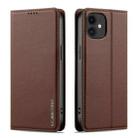 For iPhone 12 mini / 13 mini LC.IMEEKE L1 Series Frosted Fine Texture PU Phone Case(Brown) - 2