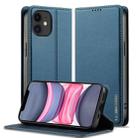 For iPhone 12 mini / 13 mini LC.IMEEKE L1 Series Frosted Fine Texture PU Phone Case(Blue) - 1