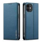 For iPhone 12 mini / 13 mini LC.IMEEKE L1 Series Frosted Fine Texture PU Phone Case(Blue) - 2