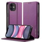 For iPhone 12 mini / 13 mini LC.IMEEKE L1 Series Frosted Fine Texture PU Phone Case(Purple) - 1