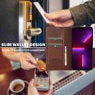 For iPhone 12 Pro Max LC.IMEEKE L1 Series Frosted Fine Texture PU Phone Case(Brown) - 3