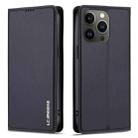 For iPhone 13 Pro Max LC.IMEEKE L1 Series Frosted Fine Texture PU Phone Case(Black) - 2