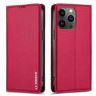 For iPhone 13 Pro Max LC.IMEEKE L1 Series Frosted Fine Texture PU Phone Case(Red) - 2