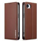 For iPhone 16e LC.IMEEKE L1 Series Frosted Fine Texture PU Phone Case(Brown) - 2