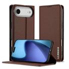 For iPhone 17 Air LC.IMEEKE L1 Series Frosted Fine Texture PU Phone Case(Brown) - 1