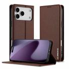 For iPhone 17 Pro LC.IMEEKE L1 Series Frosted Fine Texture PU Phone Case(Brown) - 1