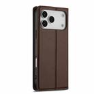 For iPhone 17 Pro LC.IMEEKE L1 Series Frosted Fine Texture PU Phone Case(Brown) - 5