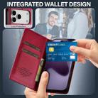 For iPhone 17 Pro LC.IMEEKE L1 Series Frosted Fine Texture PU Phone Case(Red) - 3