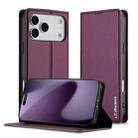 For iPhone 17 Pro Max LC.IMEEKE L1 Series Frosted Fine Texture PU Phone Case(Purple) - 1