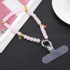 Peace Beads Chain Anti-lost Short Lanyard(Pink) - 1