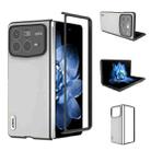 For Xiaomi Mix Fold 4 ABEEL Genuine Leather Elegant Black Edge Phone Case(White) - 1
