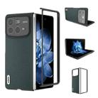 For Xiaomi Mix Fold 4 ABEEL Genuine Leather Elegant Black Edge Phone Case(Green) - 1