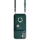 For Samsung Galaxy F15 / M15 Organ Card Bag Ring Holder Phone Case with Long Lanyard(Green) - 2