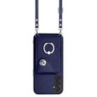 For Samsung Galaxy M55 / C55 5G Organ Card Bag Ring Holder Phone Case with Long Lanyard(Blue) - 2