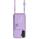 For Samsung Galaxy M55 / C55 5G Organ Card Bag Ring Holder Phone Case with Long Lanyard(Purple) - 2