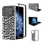 For Xiaomi Mix Fold 4 Black Frame Leopard Full Coverage Phone Case(Silver Leopard) - 1
