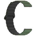 18mm Dotted Loop Magnetic Silicone Watch Band(Army Green Black) - 1