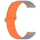 20mm Dotted Loop Magnetic Silicone Watch Band(Grey Orange) - 1