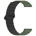 20mm Dotted Loop Magnetic Silicone Watch Band(Army Green Black) - 1