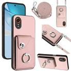 For Samsung Galaxy XCover7 Organ Card Bag Ring Holder Phone Case with Long Lanyard(Pink) - 1
