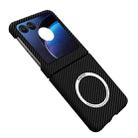 For Motorola Razr 50 Ultra Carbon Fiber Texture MagSafe Magnetic Phone Case(Black) - 1