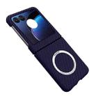 For Motorola Razr 50 Ultra Carbon Fiber Texture MagSafe Magnetic Phone Case(Purple) - 1