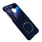 For Motorola Razr 50 Ultra Carbon Fiber Texture MagSafe Magnetic Phone Case(Blue Purple) - 1