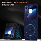 For Motorola Razr 50 Ultra Carbon Fiber Texture MagSafe Magnetic Phone Case(Blue Purple) - 2