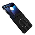 For Motorola Razr 50 Ultra Carbon Fiber Texture MagSafe Magnetic Phone Case(Black Blue) - 1