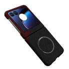 For Motorola Razr 50 Carbon Fiber Texture MagSafe Magnetic Phone Case(Black Red) - 1