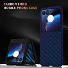 For Motorola Razr 50 Ultra Carbon Fiber Texture Shockproof Phone Case(Black Blue) - 2