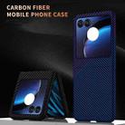 For Motorola Razr 50 Carbon Fiber Texture Shockproof Phone Case(Black Red) - 2