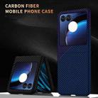 For Motorola Razr 50 Carbon Fiber Texture Shockproof Phone Case(Black Silver) - 2