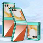 For Motorola Razr 50 Super Thin Electroplating Transparent Folding Phone Case(Green) - 1