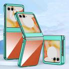 For Motorola Razr 60 Super Thin Electroplating Transparent Folding Phone Case(Green) - 1