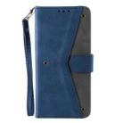 For iPhone 16 Pro Max Nail Skin Feel Stitching Calf Texture Leather Phone Case(Blue) - 2