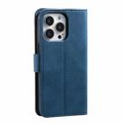 For iPhone 16 Pro Max Nail Skin Feel Stitching Calf Texture Leather Phone Case(Blue) - 3